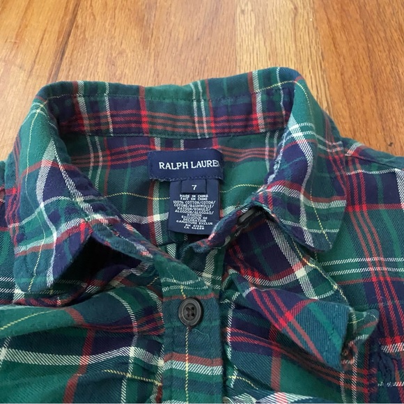 Ralph Lauren Classic Flannel Ruffles Long-Cuff Sleeves Shirtdress - Picture 9 of 9